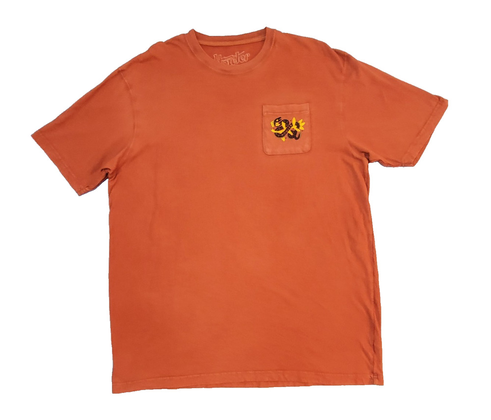 Howler Brothers Shirt Men XXL Orange Creative Creatures Pocket Tee Snake Graphic